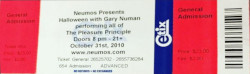 Seattle Neumos Ticket 2010